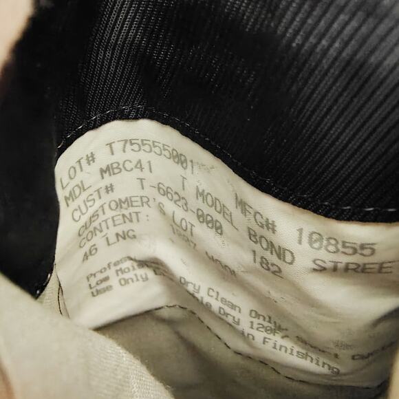 Burberry London Mens Suit Jacket 100% Wool Gold Button Dark Navy 46 Long FLAW - Picture 5 of 9